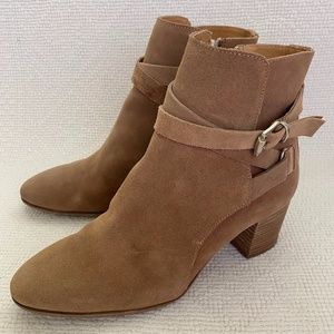 Anthro Paola Ferri Tan Suede Booties 37 7